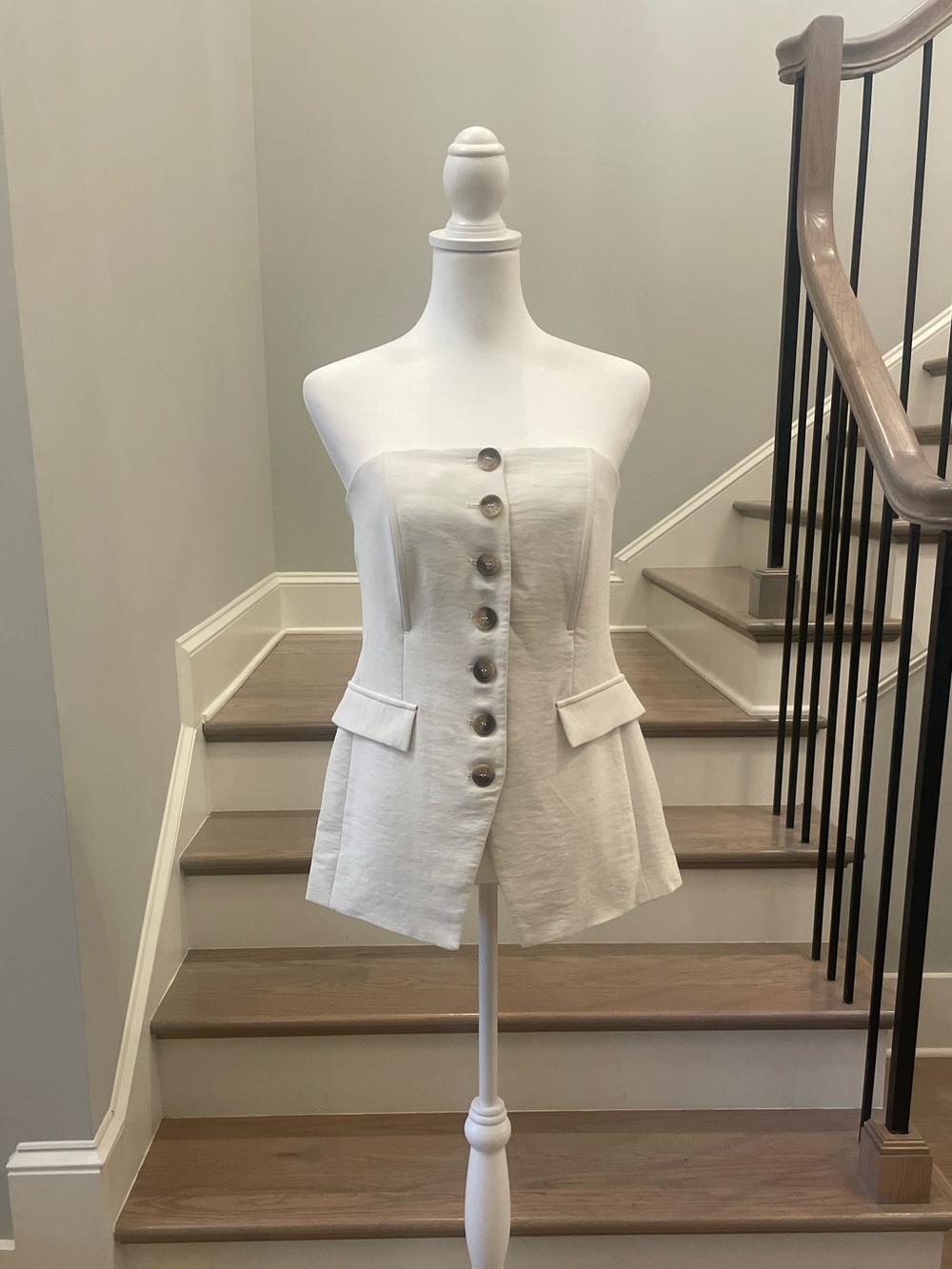 Maison D’Amelie Crinkle Crepe Strapless Vest